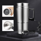 Stainless Steel Vehicle Heating Cup 12V/24V Heat Insulation Electric Car Kettle Camping Travel Kettle Water Coffee Thermal Mug