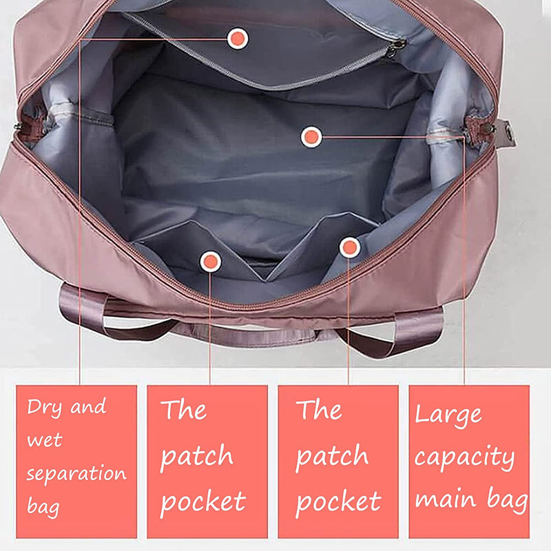 Large-Capacity Folding Travel Bag Foldable Travel Lightweight Waterproof Luggage Duffel Tote Bag Yoga Sport Crossbody Bag Women