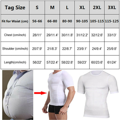 Classic Men Body Toning T-Shirt Slimming Body Shaper Corrective Posture Belly Control Compression Man Modeling Underwear Corset