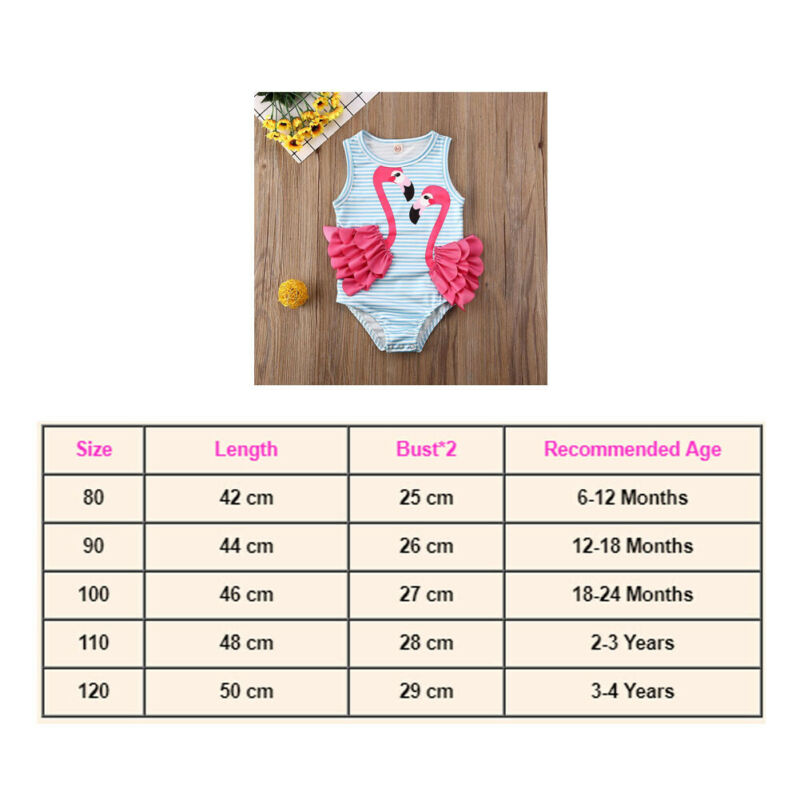 Pudcoco US Stock 0-4 years Flamingo Kid Baby Girl Bikini Swimwear Bodysuit Sleeveless Print Animal Bathing Suit Swimsuit Beach