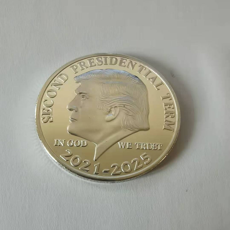 1PC Gold Sliver US Donald Trump Commemorative Coin Second Presidential Term IN GOD WE TRUST