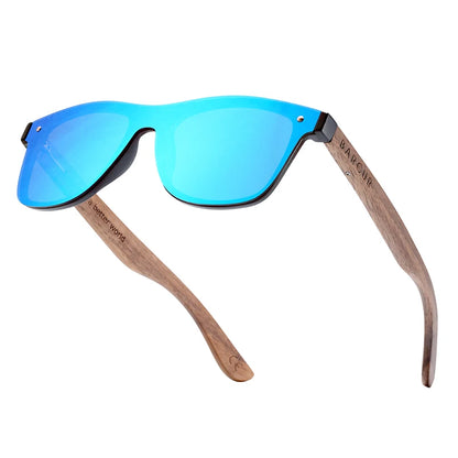 BARCUR Walnut Sunglasses for Men Polarized Wood Sun Glasses UV400 Oculos De Sol Masculino Feminino