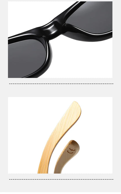 BARCUR Polarized Glasses Men Bamboo Wood Sun Glasses Women Fashion Mirror Sunglasses Brand Designer Eyewear