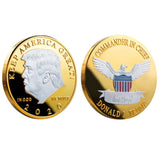 1PCS Gold Sliver US Donald Trump Commemorative Coin & Second Presidential Term IN GOD WE TRUST