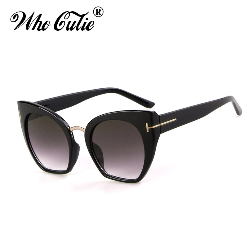 WHO CUTIE 2018 Half Frame Tom Rimless Sunglasses Women Men Brand Designer Female Oversized Square Sun Glasses CE Shades OM694