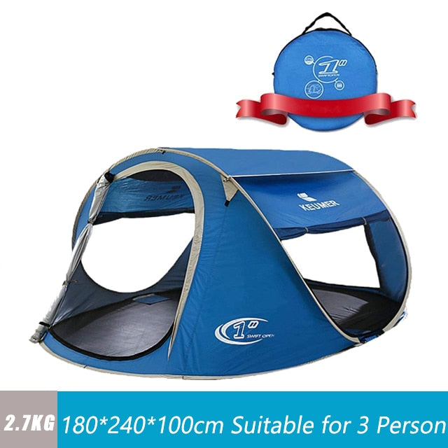 ZOMAKE Beach Tent Pop Up Large Automatic Instant Lightweight Hiking Camping Tent for 3 Person Waterproof  Tent  Foldable