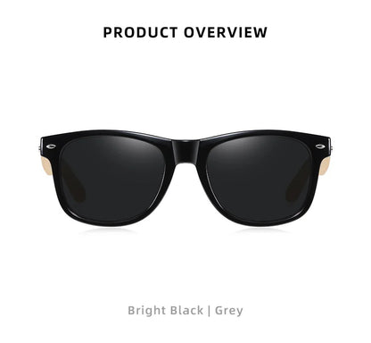 BARCUR Polarized Glasses Men Bamboo Wood Sun Glasses Women Fashion Mirror Sunglasses Brand Designer Eyewear