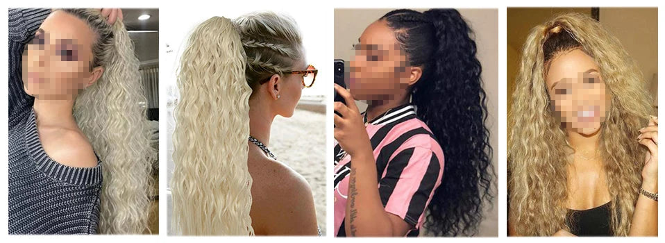 S-noilite Synthetic 12-26inch Claw Clip On Ponytail Hair Extension Ponytail Extension Hair For Women Pony Tail Hair Hairpiece