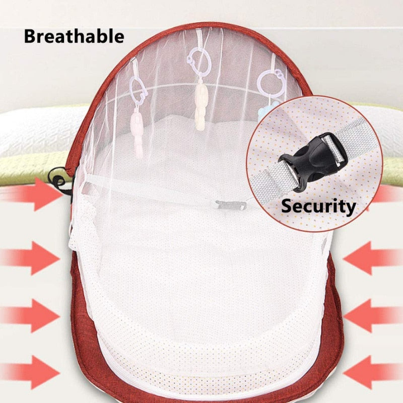 Baby Bed Travel  Sun Protection Mosquito Net With Portable Bassinet Baby Foldable Breathable Infant Sleeping Basket