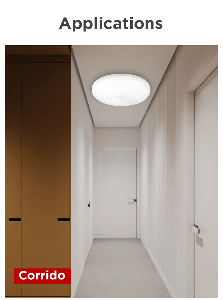 LED Lamp with Motion Sensor Ceiling Lights PIR Night Light Sensor Wall Lamps 110V 220V 18W 15/20/30/40W for Home Stairs Hallway