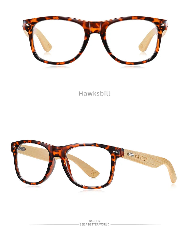 BARCUR Polarized Glasses Men Bamboo Wood Sun Glasses Women Fashion Mirror Sunglasses Brand Designer Eyewear