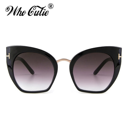 WHO CUTIE 2018 Half Frame Tom Rimless Sunglasses Women Men Brand Designer Female Oversized Square Sun Glasses CE Shades OM694