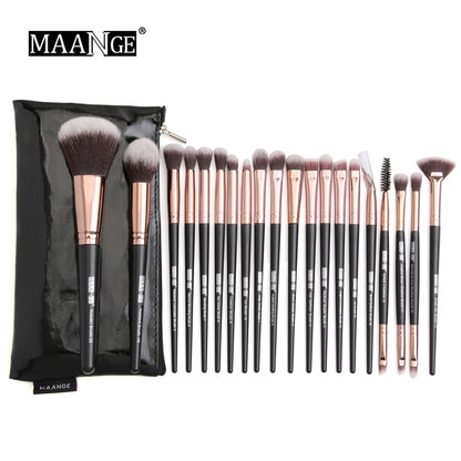 MAANGE-Ensemble de pinceaux de maquillage avec sac, poudre, fard à barrage, mélange, eyeliner, cils, Jules, portable, Pro, 12/20 pièces