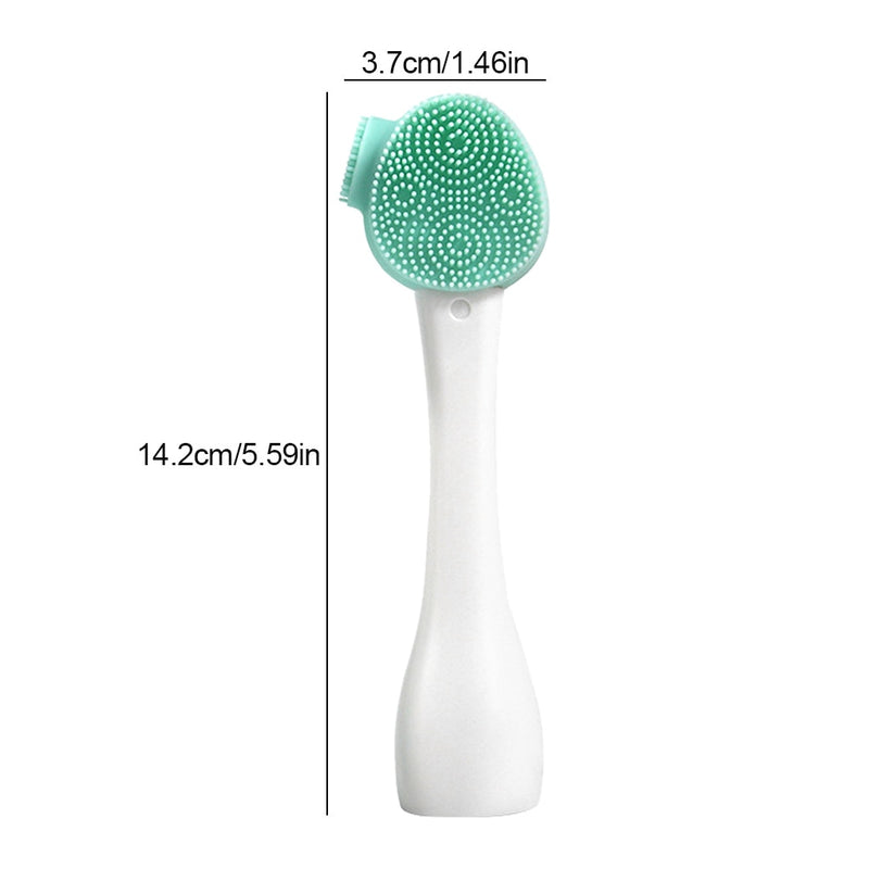 Double Side Silicone Facial Cleanser Brush Soft Hair Face Massage Washing Brush Blackhead Remover Portable Skin Care Tool