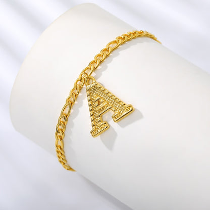 Large Initial Letter Anklets For Women Stainless Steel Letter A-Z Anklet Bracelet Foot Beach Summer Jewelry Gift bijoux Femme