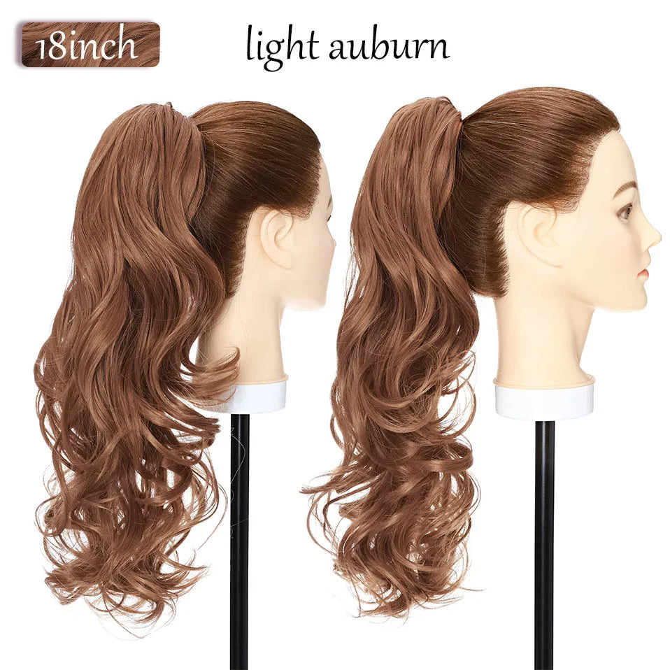 S-noilite Synthetic 12-26inch Claw Clip On Ponytail Hair Extension Ponytail Extension Hair For Women Pony Tail Hair Hairpiece