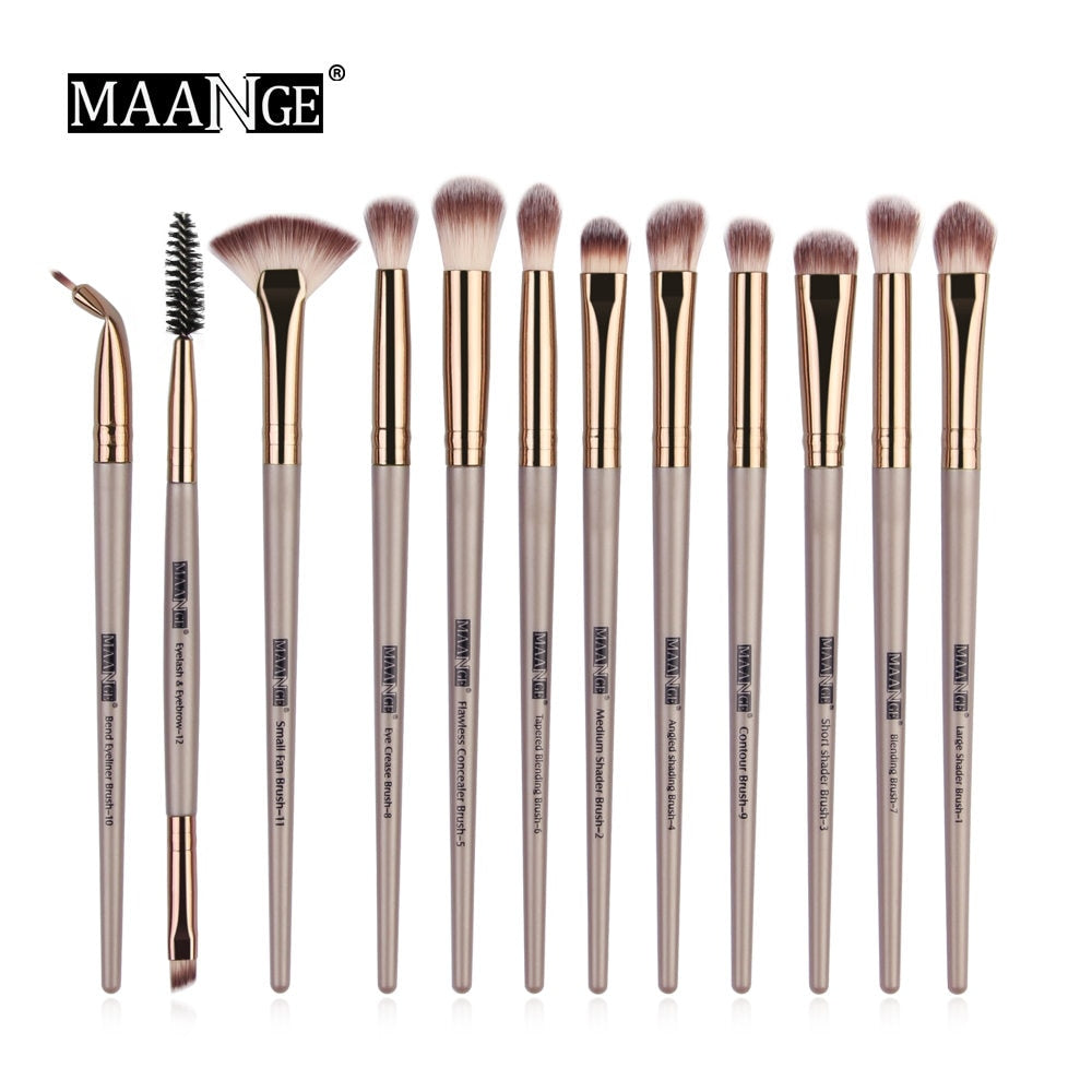 MAANGE-Ensemble de pinceaux de maquillage avec sac, poudre, fard à barrage, mélange, eyeliner, cils, Jules, portable, Pro, 12/20 pièces