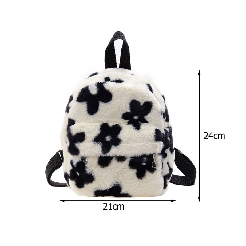 Portable Children Travel Shopping Rucksacks Casual Autumn Winter Lamb Fleece Women's Bagpack Cute Bear Shaped Shoulder Backpack