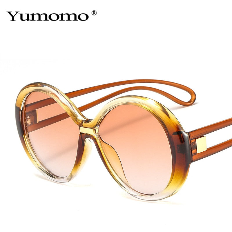 Fashion Oversized Round Sunglasses Women Vintage Colorful Oval Lens Eyewear Popular Men Sun Glasses Shades UV400