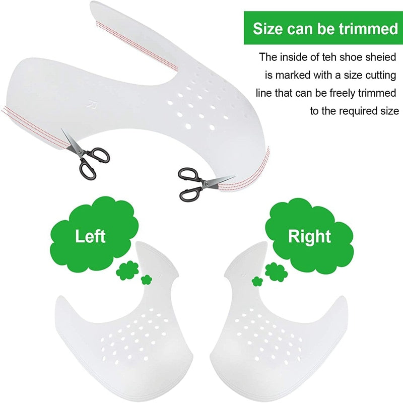 1Pair Anti Crease Shoe Head Protector for Casual Sneaker Anti Wrinkle Shoe Toe Caps Support Stretcher Expander Shoes Protection