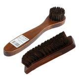 2pcs Long Wood Handle Horse Hair Brush Shoe Boot Polish Shine Cleaning Remove ash oiling For Suede Nubuck Boot Shoe Care Kit