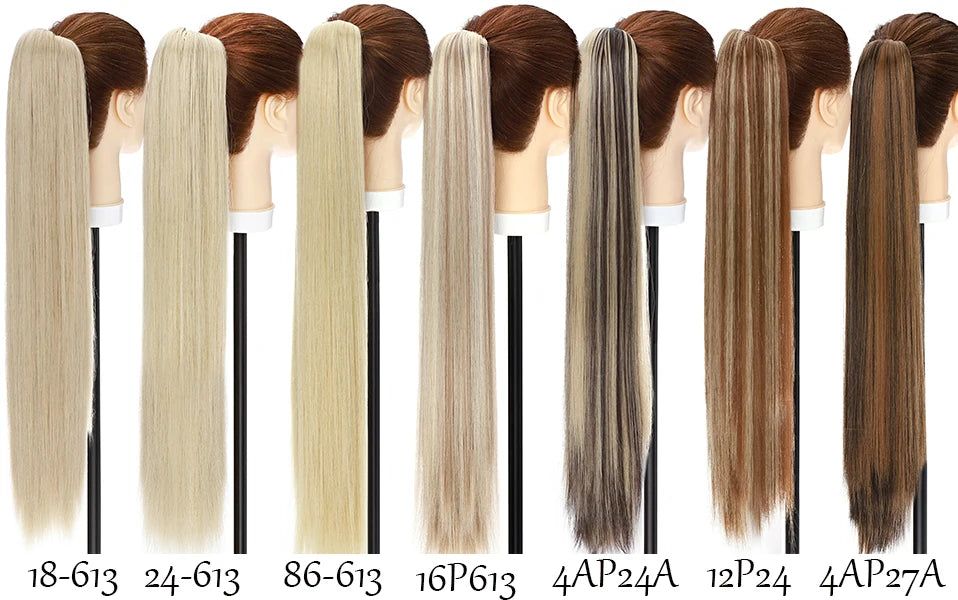S-noilite Synthetic 12-26inch Claw Clip On Ponytail Hair Extension Ponytail Extension Hair For Women Pony Tail Hair Hairpiece
