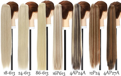 S-noilite Synthetic 12-26inch Claw Clip On Ponytail Hair Extension Ponytail Extension Hair For Women Pony Tail Hair Hairpiece