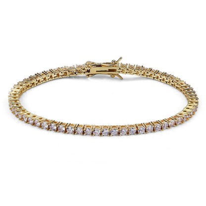 JINAO 3mm 5mm 1 Row Gold Silve Color Bracelet Micro Pave AAA Cubic Zirconia All Iced Out Box Chain Bling CZ Stones Bracelet Gift