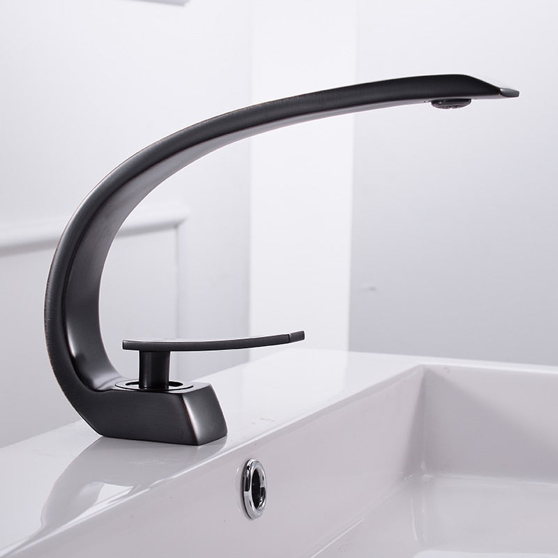 Basin Faucets Modern Bathroom Mixer Tap Brass Washbasin Faucet Single Handle Single Hole Elegant Crane For Bathroom LH-16990