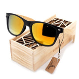 BOBO BIRD Sunglasses Women Men Summer Vintage Black Square Lady Wood Mirrored Polarized Sun glasses gafas de sol mujer