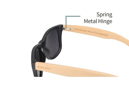 BOBO BIRD Sunglasses Women Men Summer Vintage Black Square Lady Wood Mirrored Polarized Sun glasses gafas de sol mujer