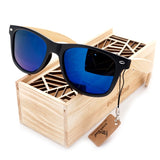 BOBO BIRD Sunglasses Women Men Summer Vintage Black Square Lady Wood Mirrored Polarized Sun glasses gafas de sol mujer