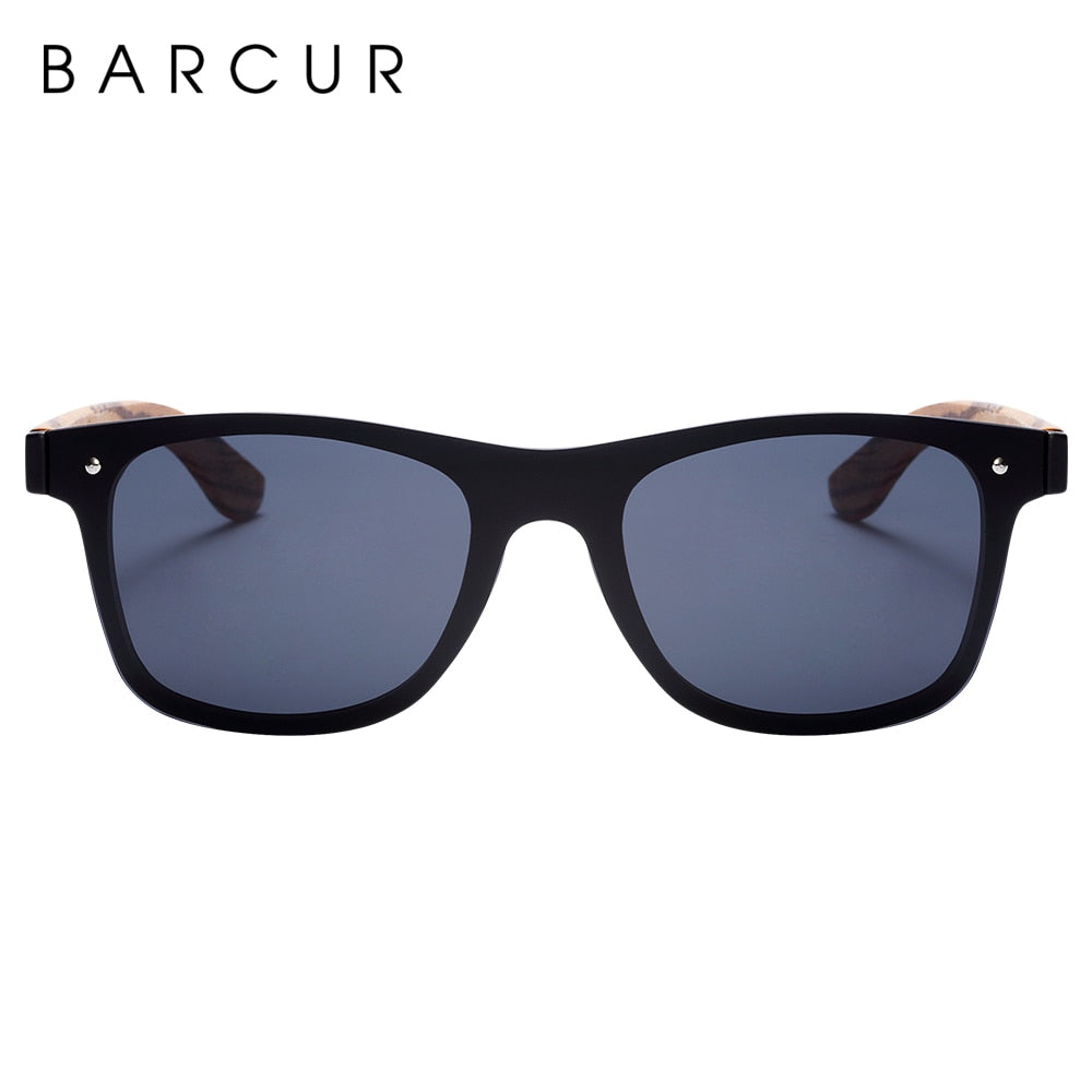 BARCUR Luxury Vintage Sun Shade Men Wooden Sunglasses UV400 Protection Fashion Square Sun Glasses Women