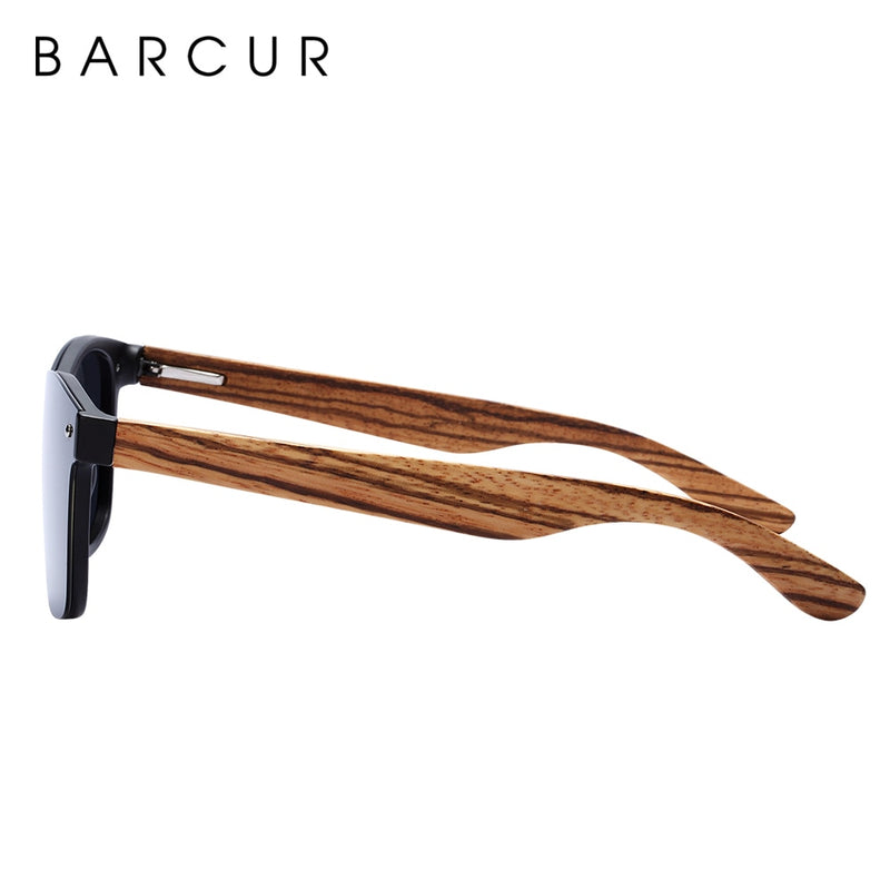 BARCUR Luxury Vintage Sun Shade Men Wooden Sunglasses UV400 Protection Fashion Square Sun Glasses Women