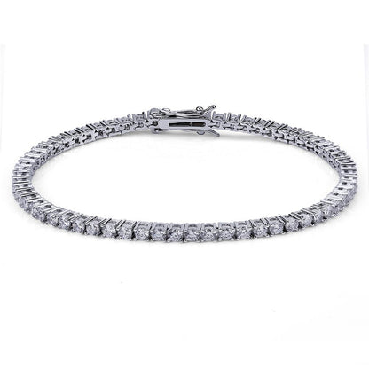 JINAO 3mm 5mm 1 Row Gold Silve Color Bracelet Micro Pave AAA Cubic Zirconia All Iced Out Box Chain Bling CZ Stones Bracelet Gift