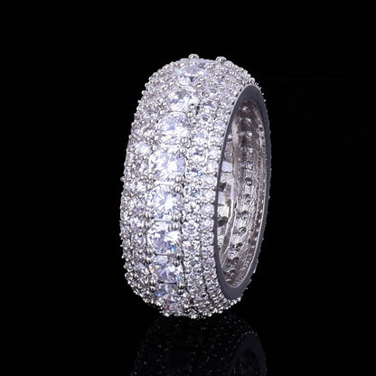 Men Ring Copper Charm Gold Color Cubic Zircon Iced Out Fashion Hip Hop Jewelry