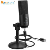 FIFINE USB Microphone for laptop and Computers for Recording Streaming Voice overs Podcasting for Audio & Video K670