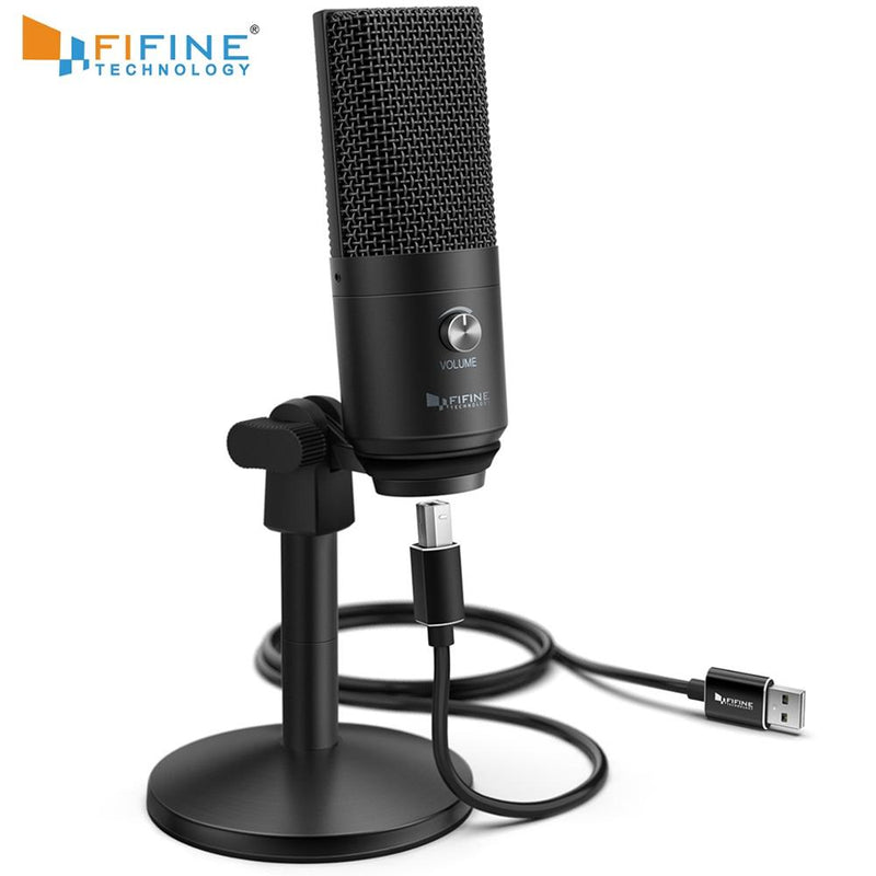 FIFINE USB Microphone for laptop and Computers for Recording Streaming Voice overs Podcasting for Audio & Video K670