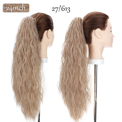 S-noilite Synthetic 12-26inch Claw Clip On Ponytail Hair Extension Ponytail Extension Hair For Women Pony Tail Hair Hairpiece