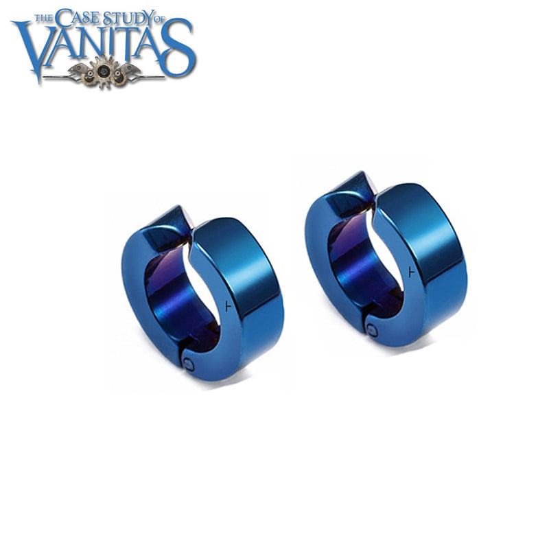 Vanitas Blue Hourglass Drop Earrings Anime The Case Study of Vanitas Earrings Anti-allergic Ear Clips Ear Bone Buckle Jewelry