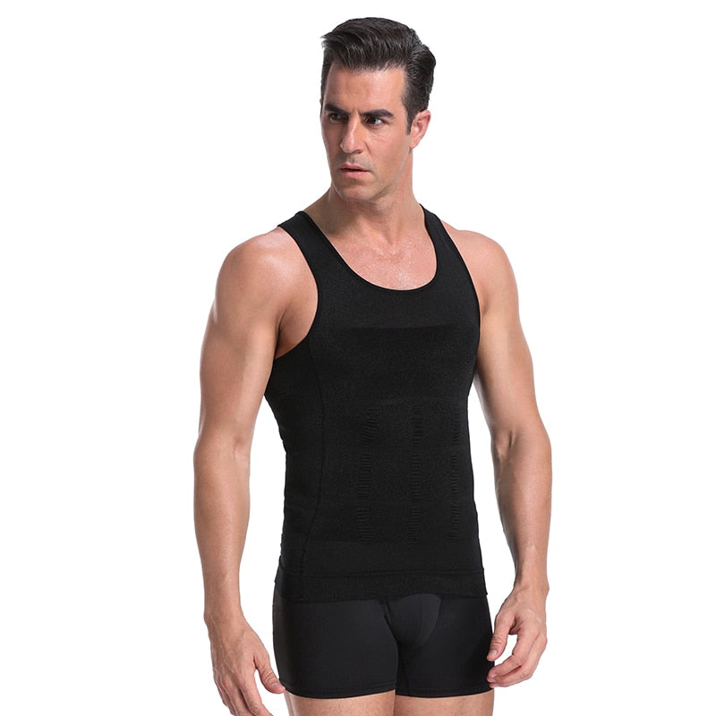 Men Body Shaper Tight Skinny Tummy Waist Trainer Posture Shirt Elastic Abdomen Tank Top Shape Vests Slimming Boobs Gym Vest