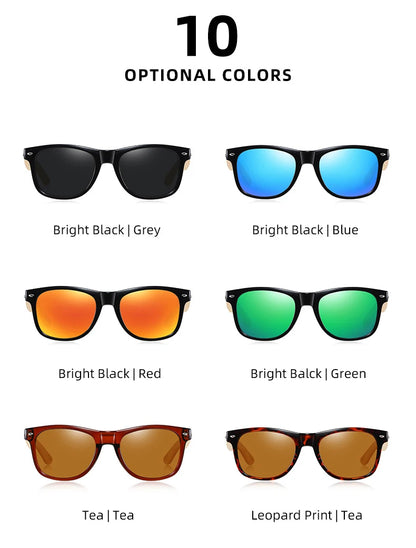 BARCUR Polarized Glasses Men Bamboo Wood Sun Glasses Women Fashion Mirror Sunglasses Brand Designer Eyewear