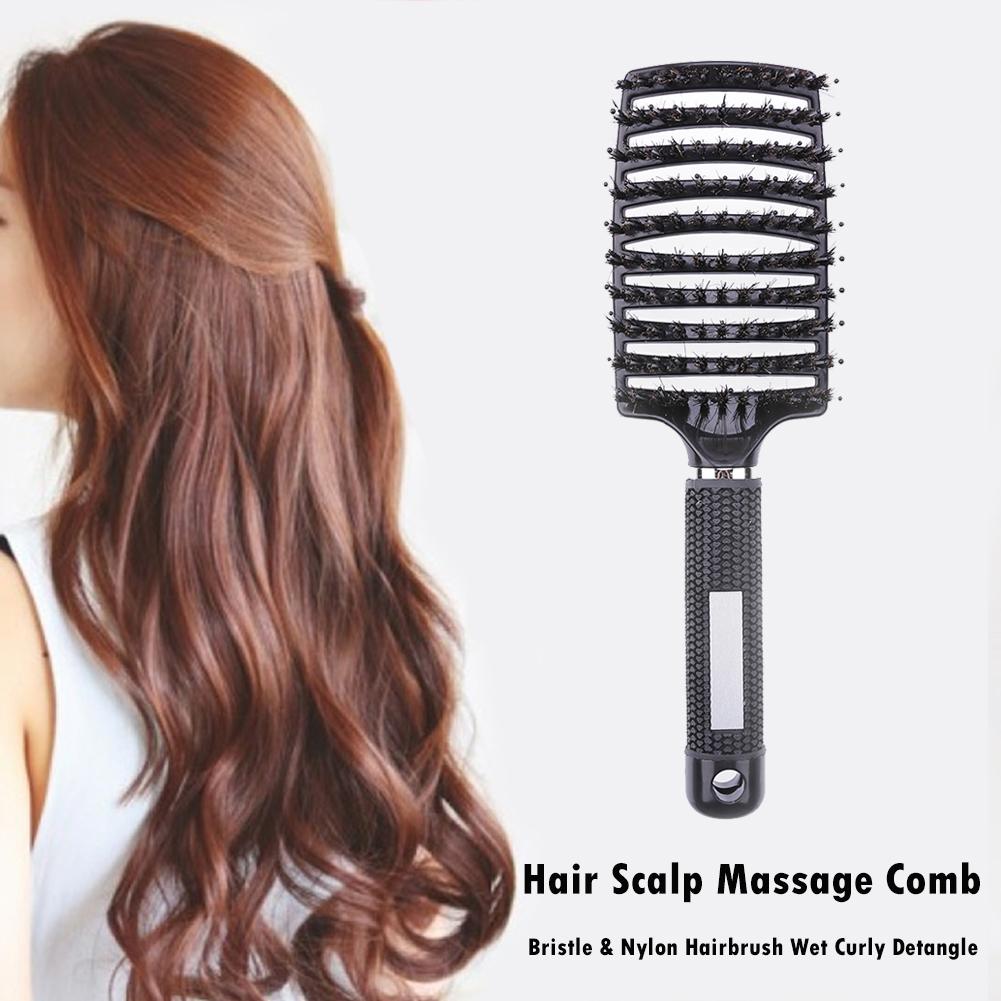 Hair brush Girls Hair Scalp Massage Comb Women Hairbrush Nylon Wet Curly Detangle Hair Brush for Salon Hairdressing Styling Tool
