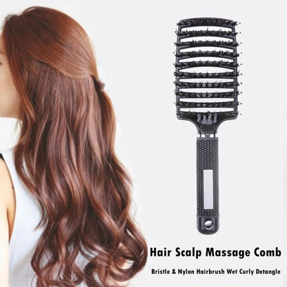 Hair brush Girls Hair Scalp Massage Comb Women Hairbrush Nylon Wet Curly Detangle Hair Brush for Salon Hairdressing Styling Tool