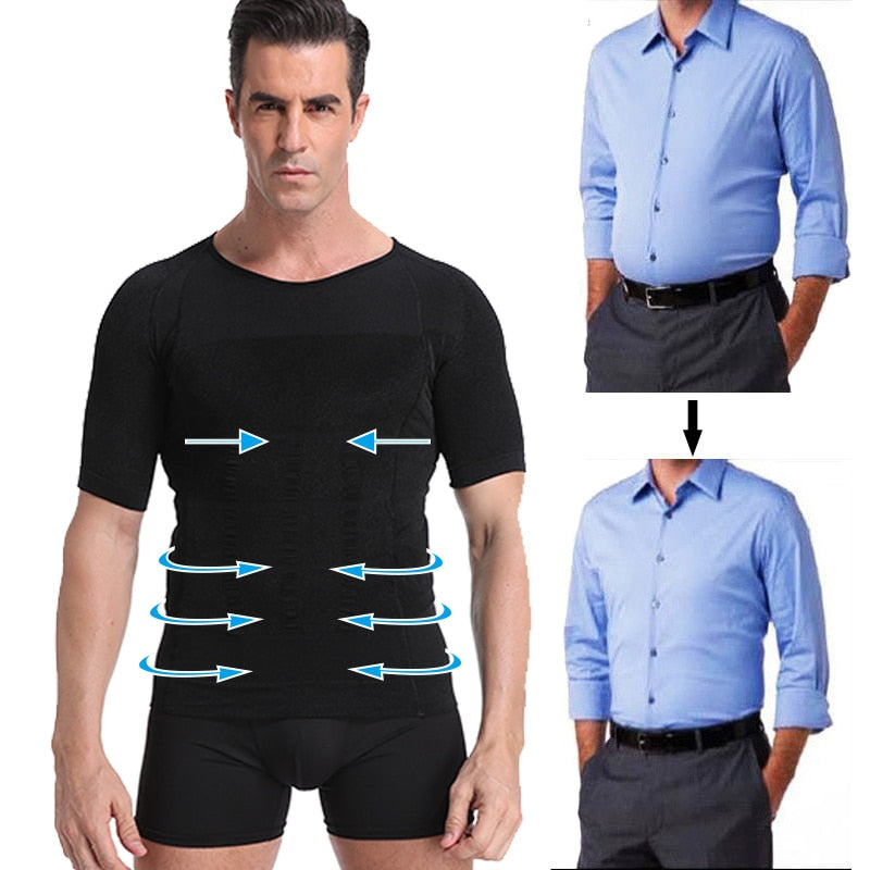 Classic Men Body Toning T-Shirt Slimming Body Shaper Corrective Posture Belly Control Compression Man Modeling Underwear Corset