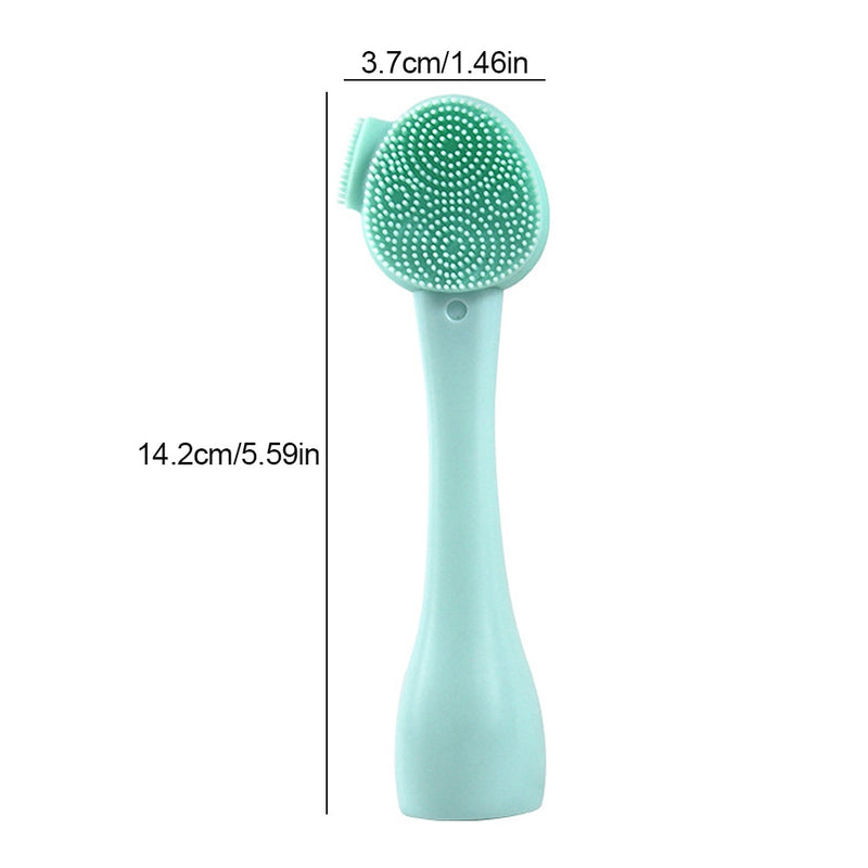 Double Side Silicone Facial Cleanser Brush Soft Hair Face Massage Washing Brush Blackhead Remover Portable Skin Care Tool