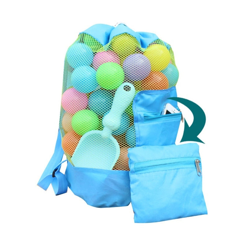 Outdoor Swimming Beach Bag Swimming Bag Foldable Mesh Children Beach Toy Organizer Baskets Storage Backpack for Kids Summer