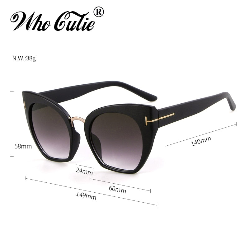 WHO CUTIE 2018 Half Frame Tom Rimless Sunglasses Women Men Brand Designer Female Oversized Square Sun Glasses CE Shades OM694