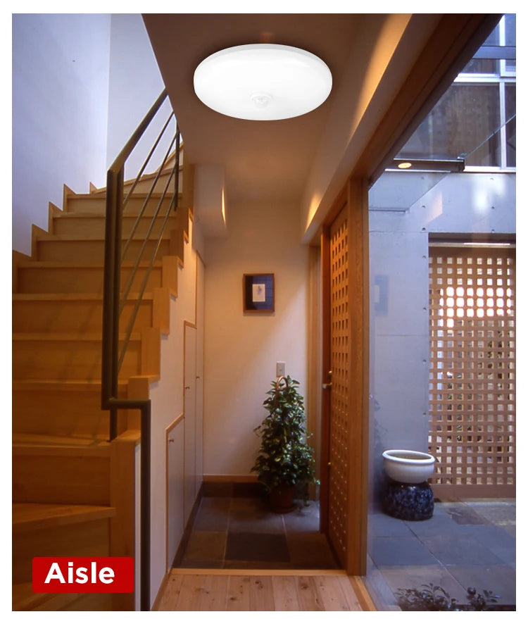 LED Lamp with Motion Sensor Ceiling Lights PIR Night Light Sensor Wall Lamps 110V 220V 18W 15/20/30/40W for Home Stairs Hallway