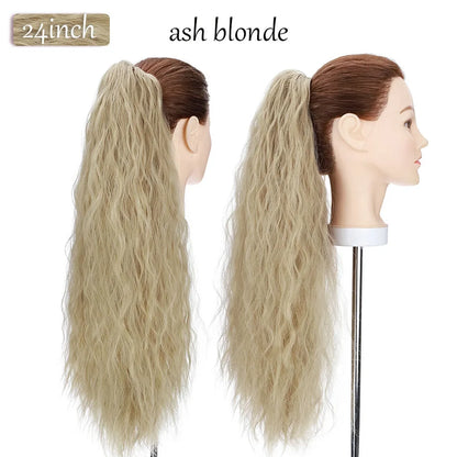 S-noilite Synthetic 12-26inch Claw Clip On Ponytail Hair Extension Ponytail Extension Hair For Women Pony Tail Hair Hairpiece